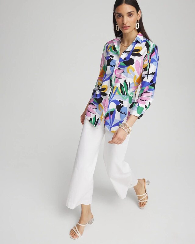No Iron Stretch Tropical Shirt - image 2